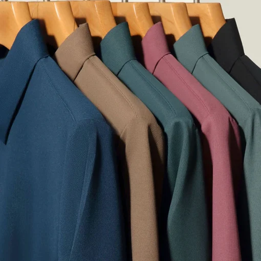 Men's Short Sleeve Solid Color Polo Shirt - Image 27