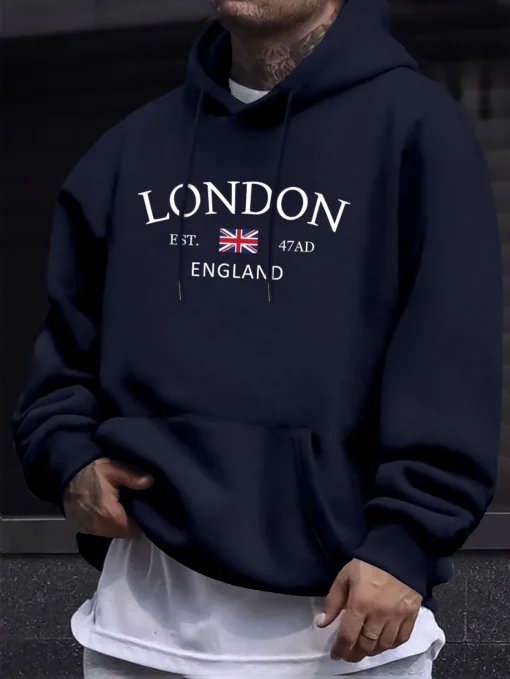 London Fashion Print Hoodies For Men - Image 3