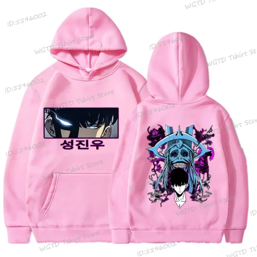 Anime Solo Leveling Sung Jinwoo Men's Hoodies - Image 10