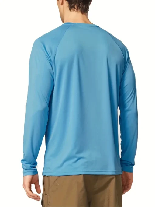 Men's Solid Casual Long Sleeve Tees UV Sun Protection - Image 6