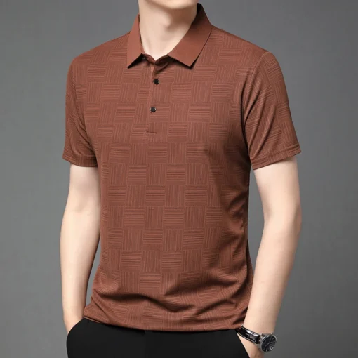 2024 Men's New Printed Business Casual Short sleeved POLO Shirt - Image 24