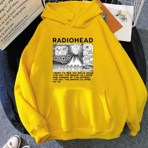 RockIndie Rock Radiohead Print Hoodie - Image 14