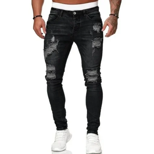 Street Style Ripped Skinny Jeans - Image 11
