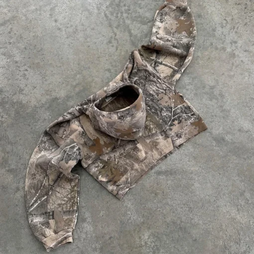 Y2K Retro Hoodie Men Printed Camouflage Pattern - Image 3