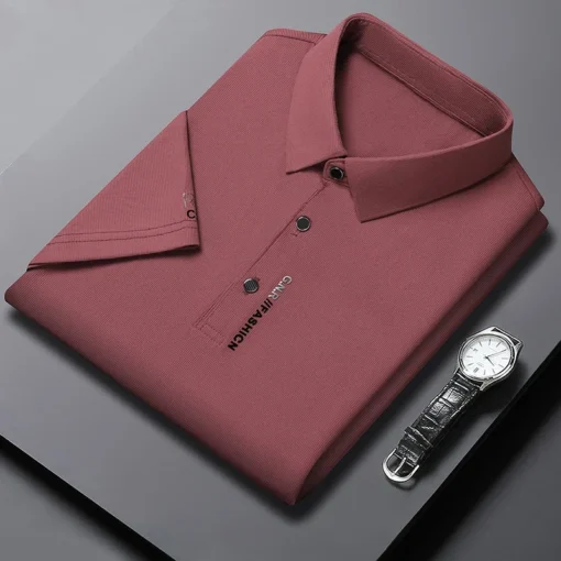 Men's Short Sleeve Solid Color Polo Shirt - Image 12