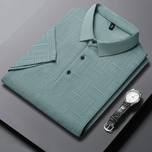 2024 Men's New Printed Business Casual Short sleeved POLO Shirt - Image 10