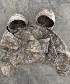 Y2K Retro Hoodie Men Printed Camouflage Pattern