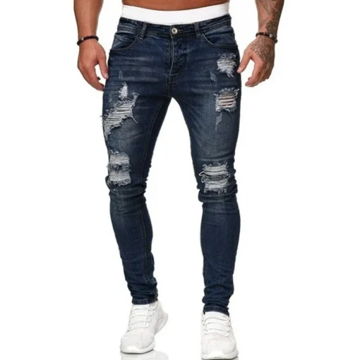 Street Style Ripped Skinny Jeans - Image 4
