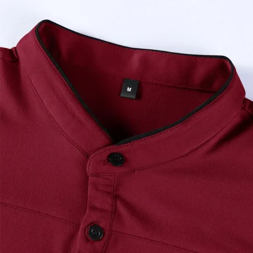 2025 Casual Solid Color Long Sleeved Polo Shirt - Image 21