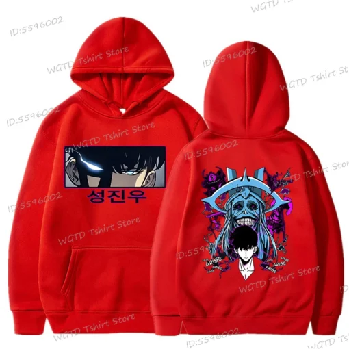 Anime Solo Leveling Sung Jinwoo Men's Hoodies - Image 7