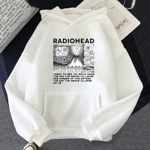 RockIndie Rock Radiohead Print Hoodie - Image 16