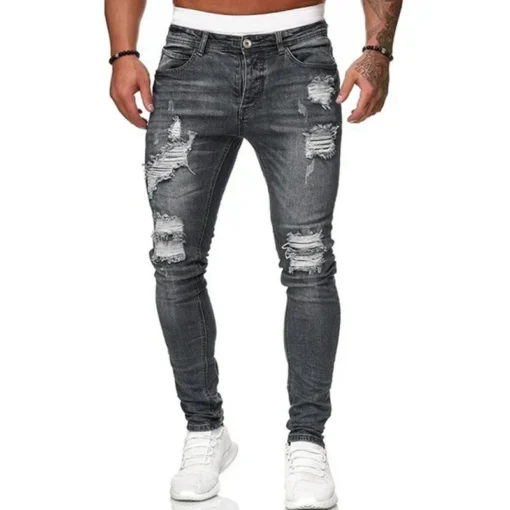 Street Style Ripped Skinny Jeans - Image 9