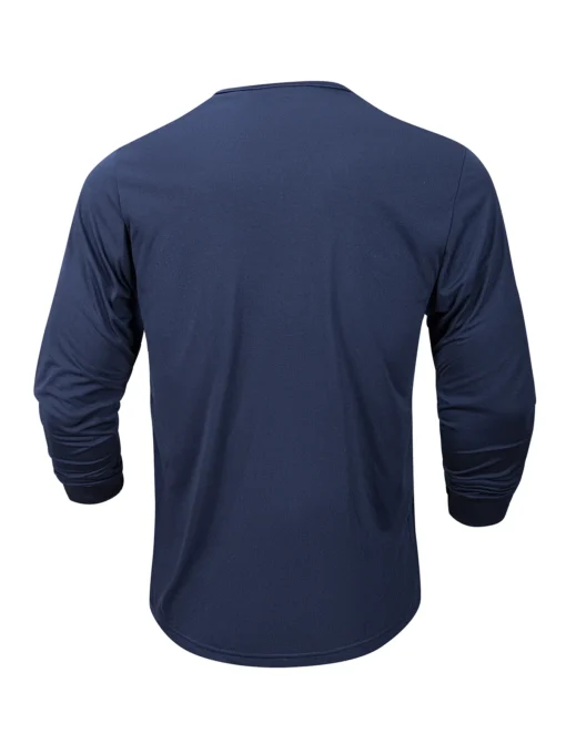 Long Sleeved Henley Neck Shirt - Image 9