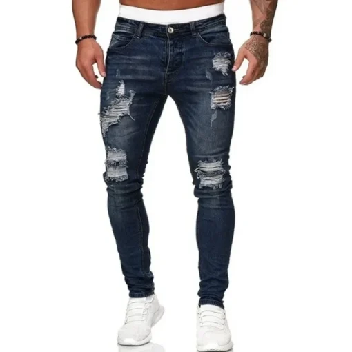 Street Style Ripped Skinny Jeans - Image 12