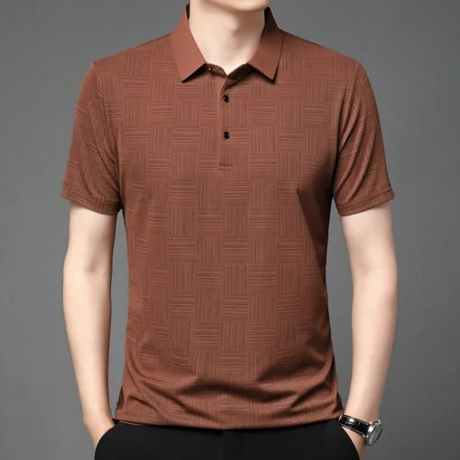 2024 Men's New Printed Business Casual Short sleeved POLO Shirt - Image 25