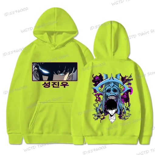 Anime Solo Leveling Sung Jinwoo Men's Hoodies - Image 2