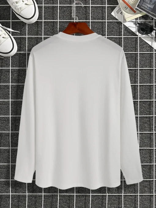100% pure cotton summer loose comfortable casual  PARIS print large round neck  long sleeve T-shirt - Image 17