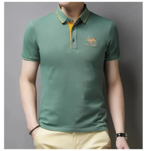 Summer Men's Embroidered Polo Shirts - Image 15