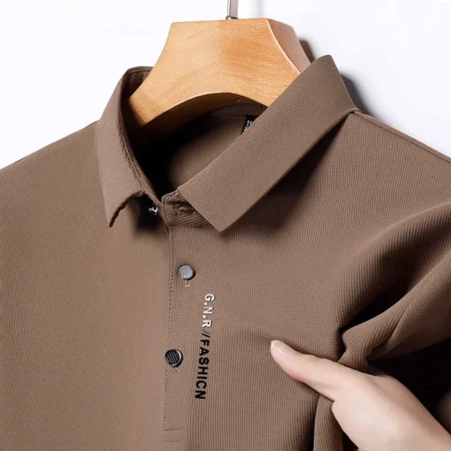 Men's Short Sleeve Solid Color Polo Shirt - Image 2