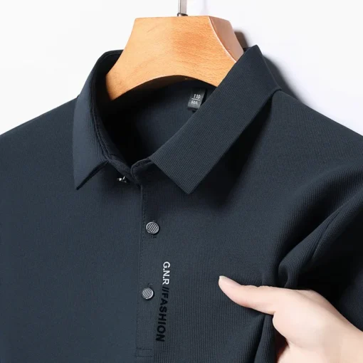 Men's Short Sleeve Solid Color Polo Shirt - Image 6