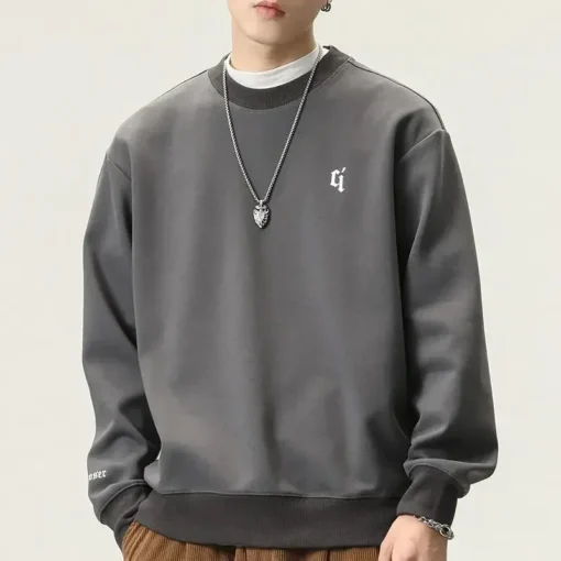 Men's Clothing Pullover Hoodieless Sweatshirts - Image 4
