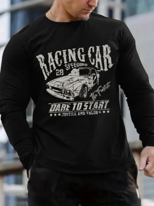 Printed round neck T-shirt trend versatile casual Shirt