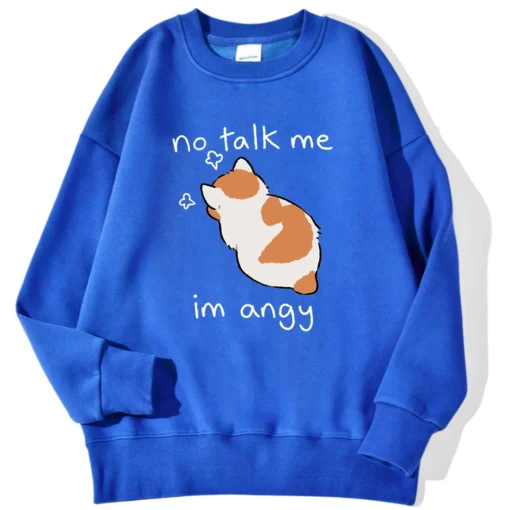 Tsundere Cat No Talk Me Im Angy Print Man Sweatshirt - Image 7
