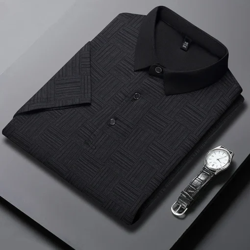 2024 Men's New Printed Business Casual Short sleeved POLO Shirt - Image 8