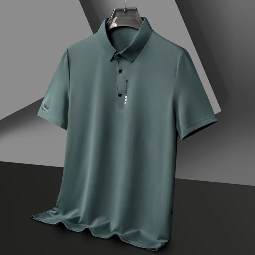 Men's Short Sleeve Solid Color Polo Shirt - Image 13