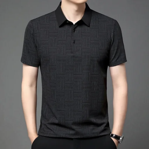 2024 Men's New Printed Business Casual Short sleeved POLO Shirt - Image 27