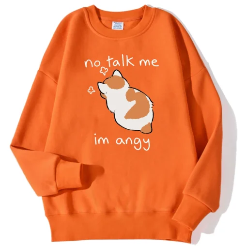 Tsundere Cat No Talk Me Im Angy Print Man Sweatshirt - Image 4