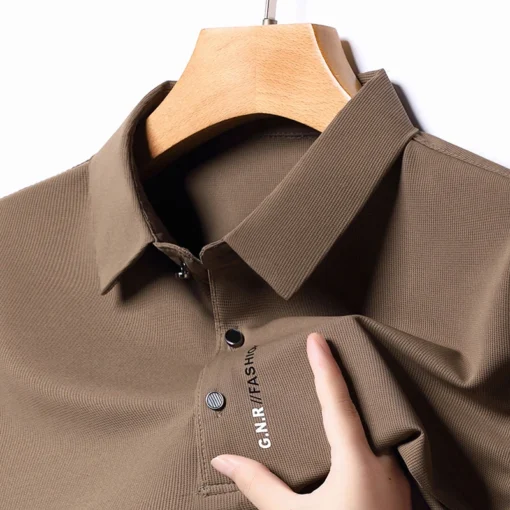 Men's Short Sleeve Solid Color Polo Shirt - Image 22