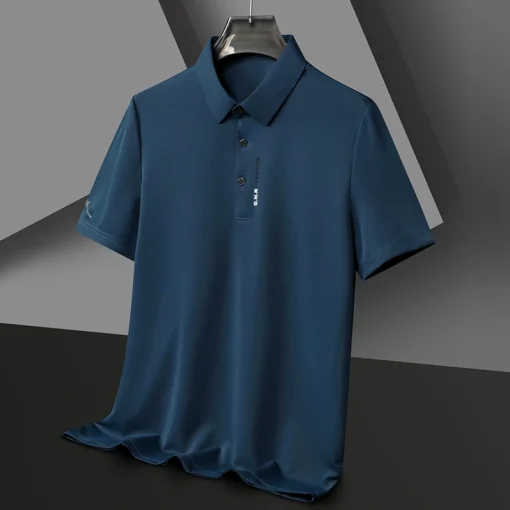 Men's Short Sleeve Solid Color Polo Shirt - Image 16