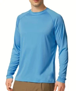 Men's Solid Casual Long Sleeve Tees UV Sun Protection
