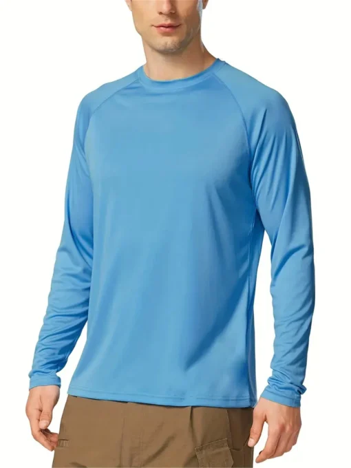Men's Solid Casual Long Sleeve Tees UV Sun Protection