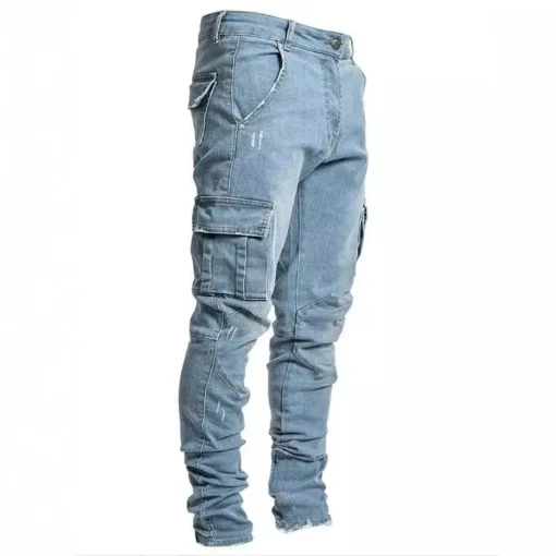 Men Street Elastic Denim Jeans - Image 3
