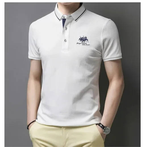Summer Men's Embroidered Polo Shirts - Image 13