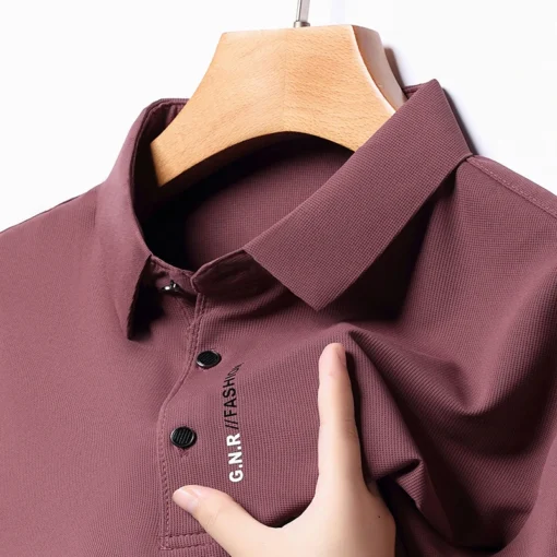 Men's Short Sleeve Solid Color Polo Shirt - Image 19