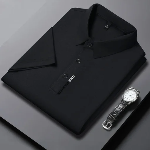 Men's Short Sleeve Solid Color Polo Shirt - Image 9