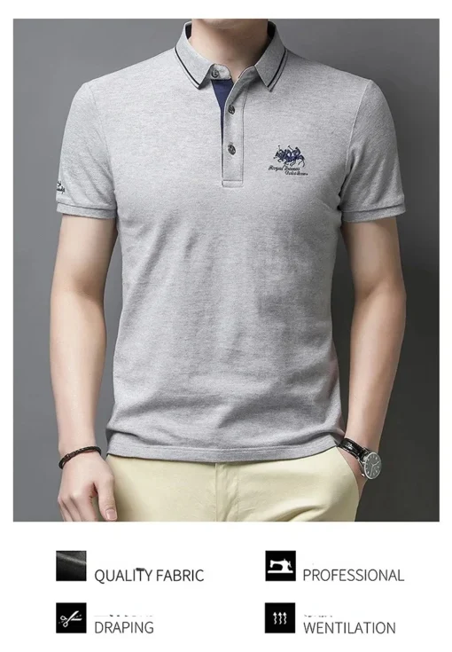 Summer Men's Embroidered Polo Shirts - Image 9