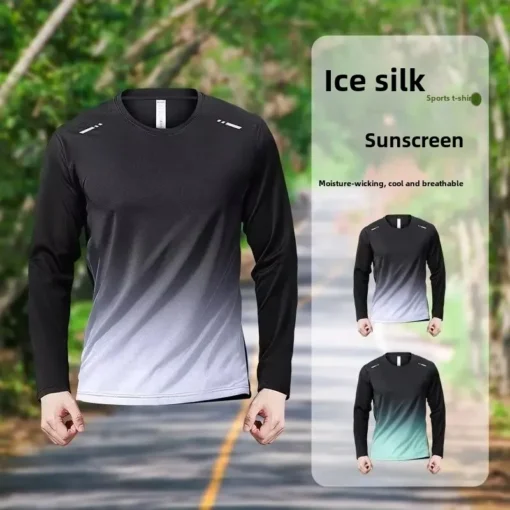 Ice Silk Autumn Sports Casual Training Quick Drying Fitness Outdoor Sun Protection Running T-Shirt