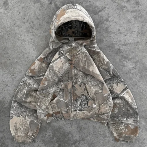 Y2K Retro Hoodie Men Printed Camouflage Pattern - Image 6