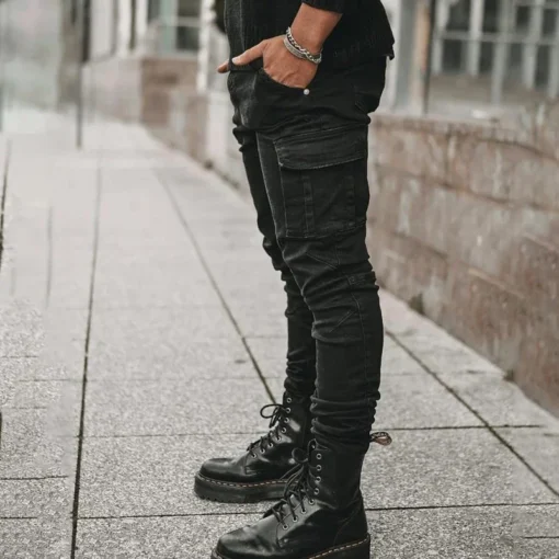 Men Street Elastic Denim Jeans - Image 14