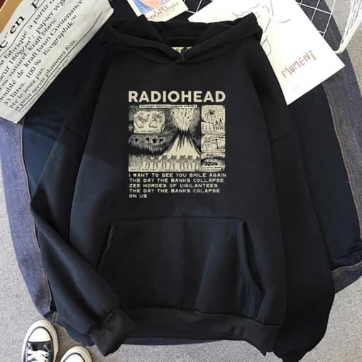RockIndie Rock Radiohead Print Hoodie - Image 7
