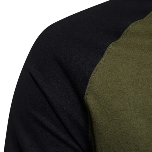 AIOPESON Men's 100% Cotton Long Sleeve O-neck Pactwork Casual T Shirts - Image 2