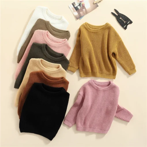 Suefunskry Newborn Baby Knitted Long Sleeve Autumn Winter Sweater - Image 27