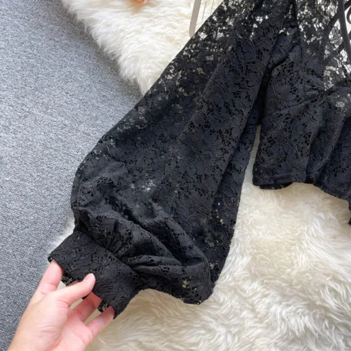 Autumn Elegant Lace Blouse - Image 21