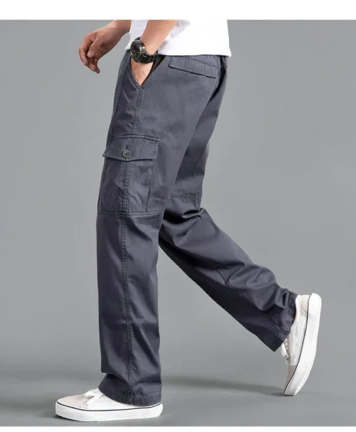 Solid Grey Versatile Work Wear Black Joggers - Image 25