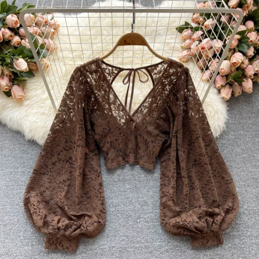Autumn Elegant Lace Blouse - Image 11