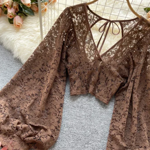 Autumn Elegant Lace Blouse - Image 40